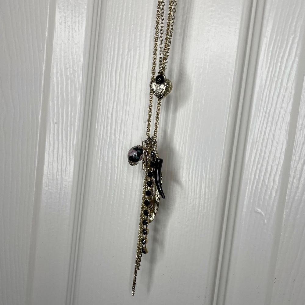 Longer Gold Charm Necklace